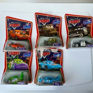 Lot of 6: Disney Pixar CARS RACING LIGHTNING MCQUEEN lot of 6 nascar themed toys